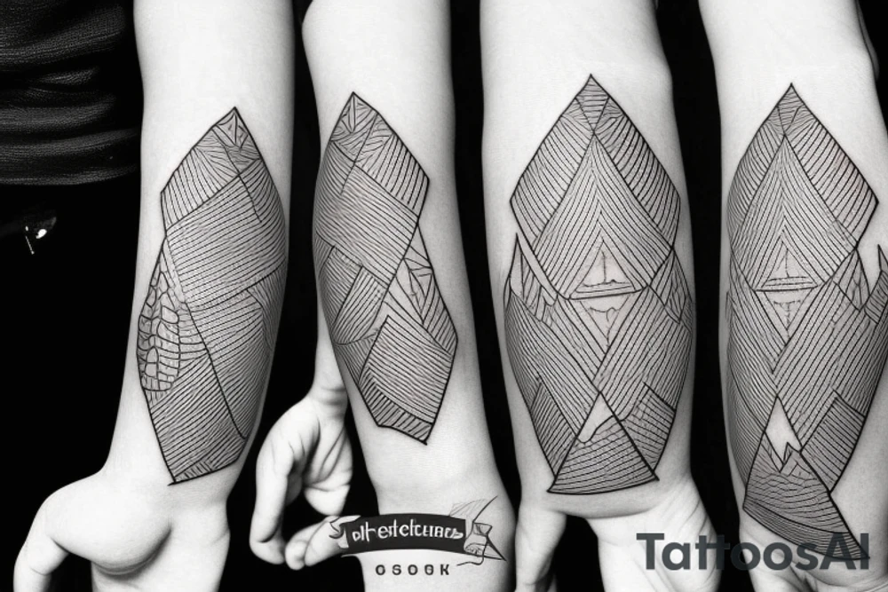 Mountains Nature Snowboard Bracelet tattoo idea