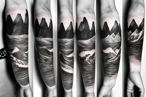 Mountains Nature Snowboard Bracelet tattoo idea