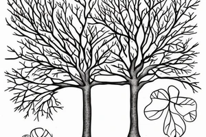 Tree without leaves from knee to toes tattoo idea