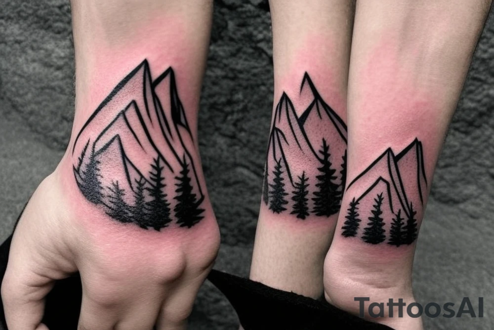 Mountains Nature Snowboard Bracelet tattoo idea