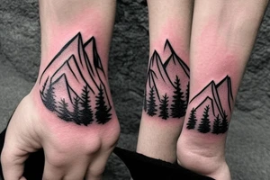 Mountains Nature Snowboard Bracelet tattoo idea