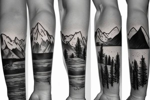 Mountains Nature Snowboard Bracelet tattoo idea