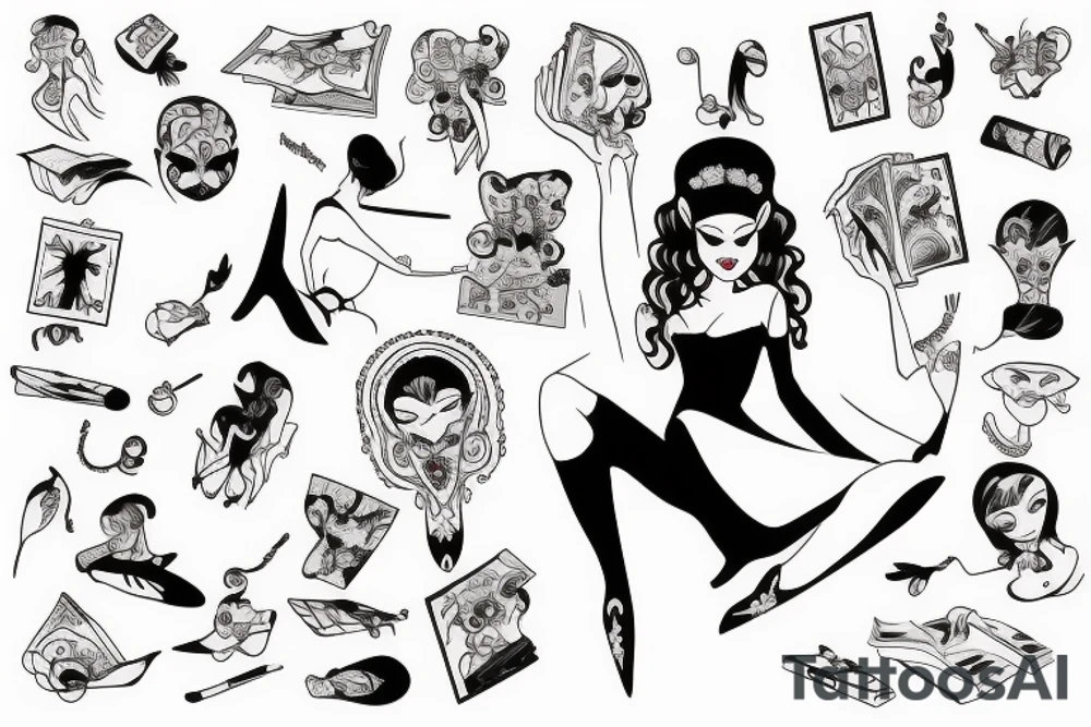 Goth Ballerina reading tattoo idea