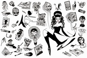 Goth Ballerina reading tattoo idea