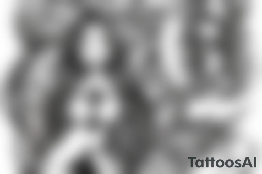 A geek goddess holding an hourglass tattoo idea