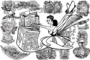 Ballerina reading tattoo idea