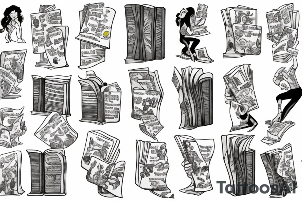 Dancer reading a book tattoo idea