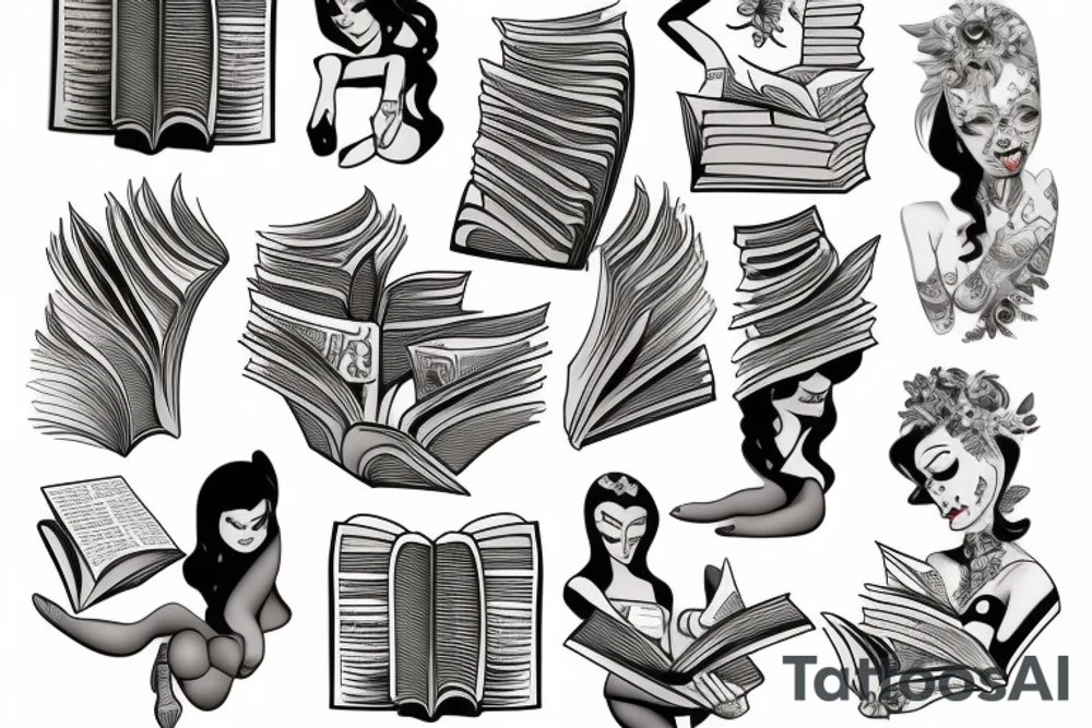 Dancer reading a book tattoo idea