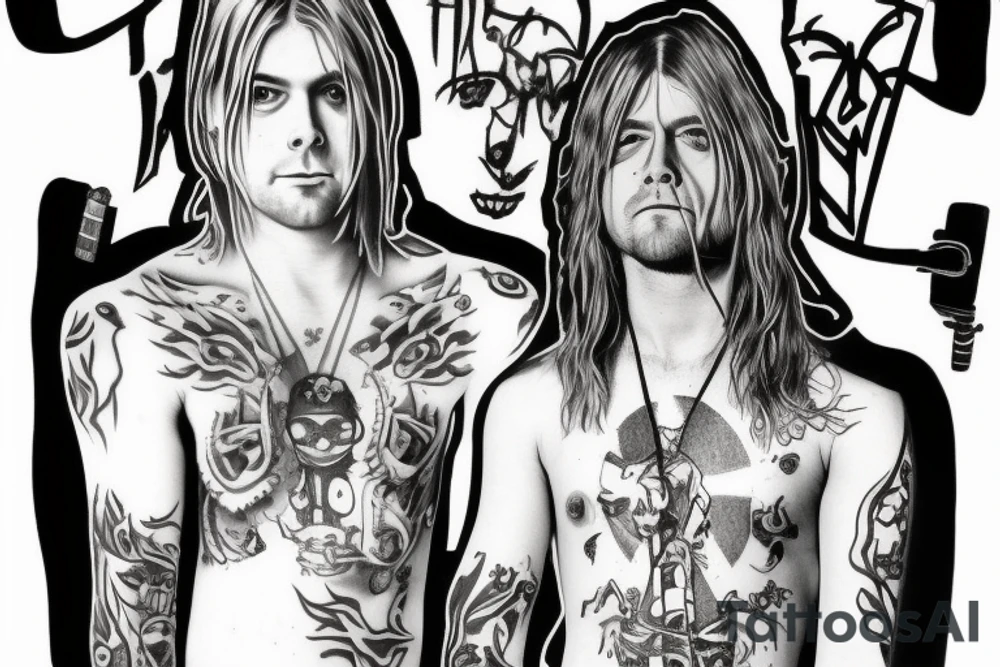 Kurt cobain with a sward tattoo idea