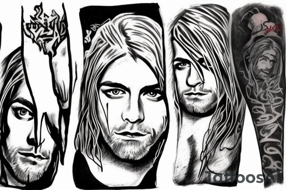 Kurt cobain with a sward tattoo idea