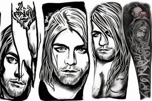 Kurt cobain with a sward tattoo idea