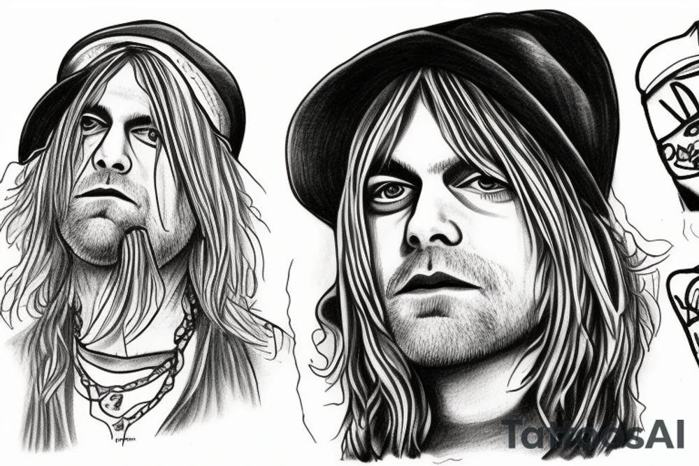 Kurt cobain with a hat tattoo idea
