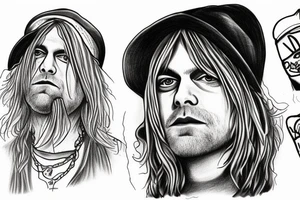 Kurt cobain with a hat tattoo idea