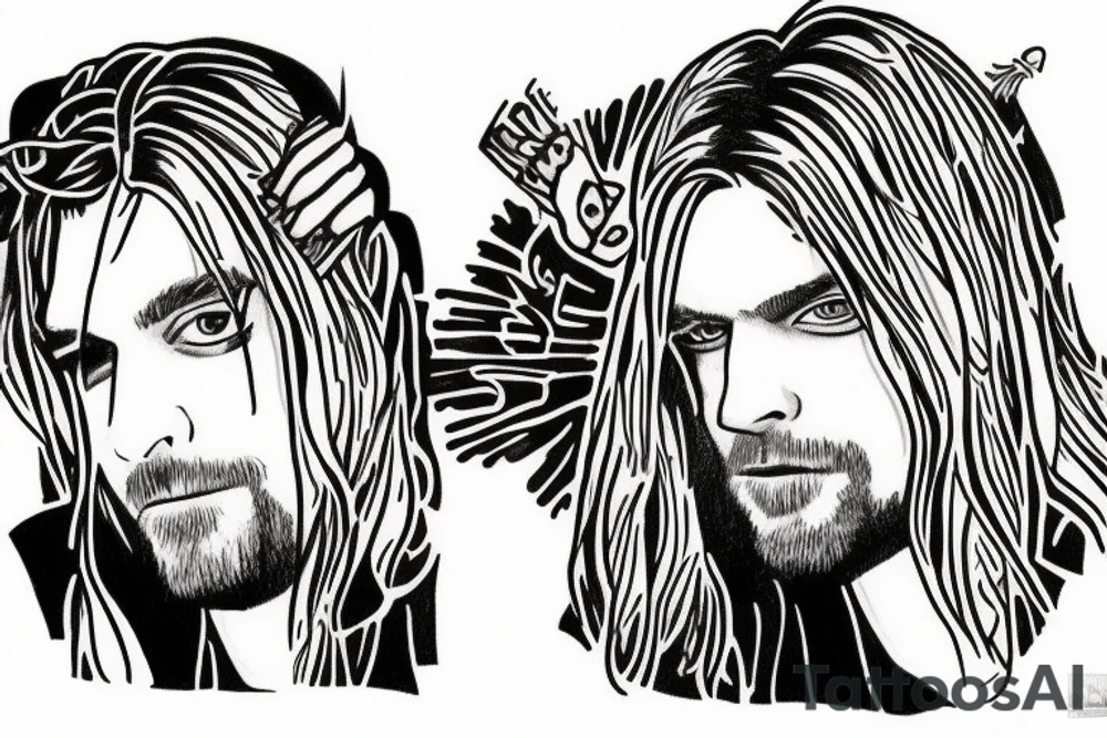 Kurt cobain with a hat tattoo idea