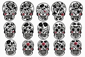 Calavera surrounded by roses tattoo idea