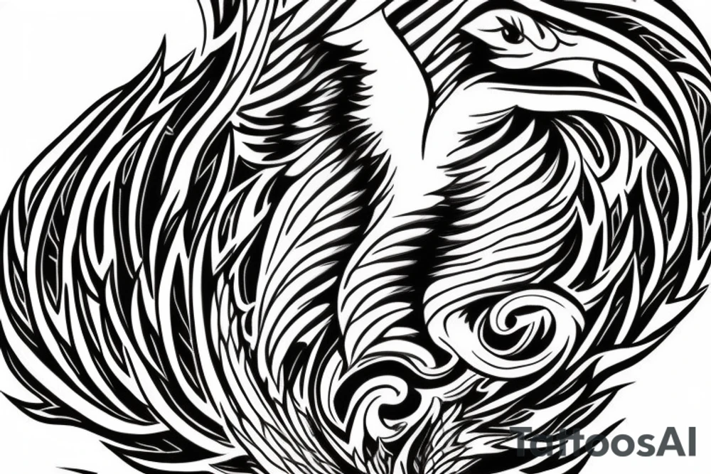 Phoenix rising from the flames tattoo idea