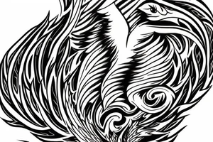 Phoenix rising from the flames tattoo idea