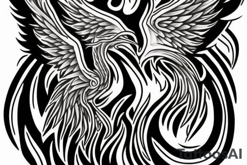 Phoenix rising from the flames tattoo idea