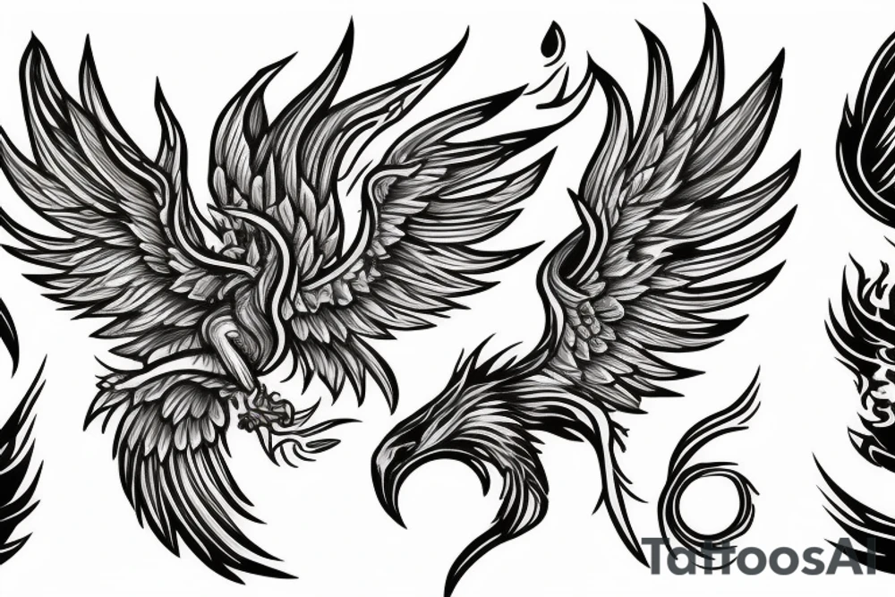 Phoenix rising from the flames tattoo idea