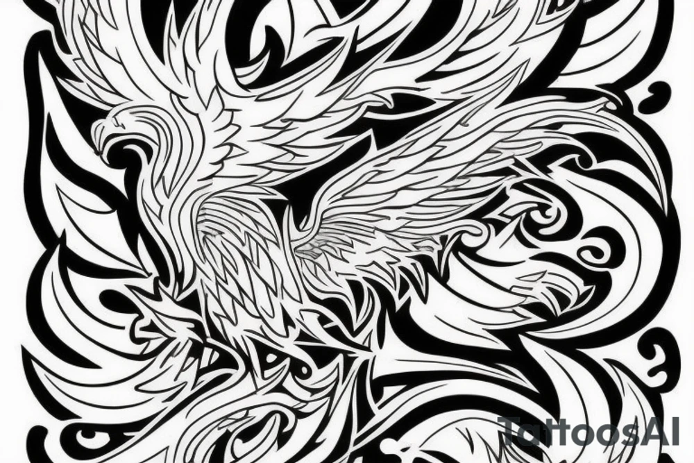 Phoenix rising from the flames tattoo idea