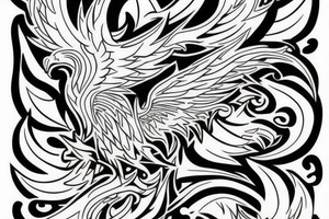 Phoenix rising from the flames tattoo idea