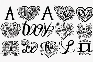 The name DIMPI with love sign tattoo idea