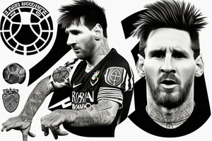 Lionel messi with argentinean shirt tattoo idea