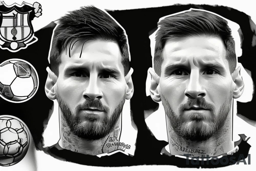 Lionel messi with argentinean shirt tattoo idea