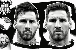 Lionel messi with argentinean shirt tattoo idea