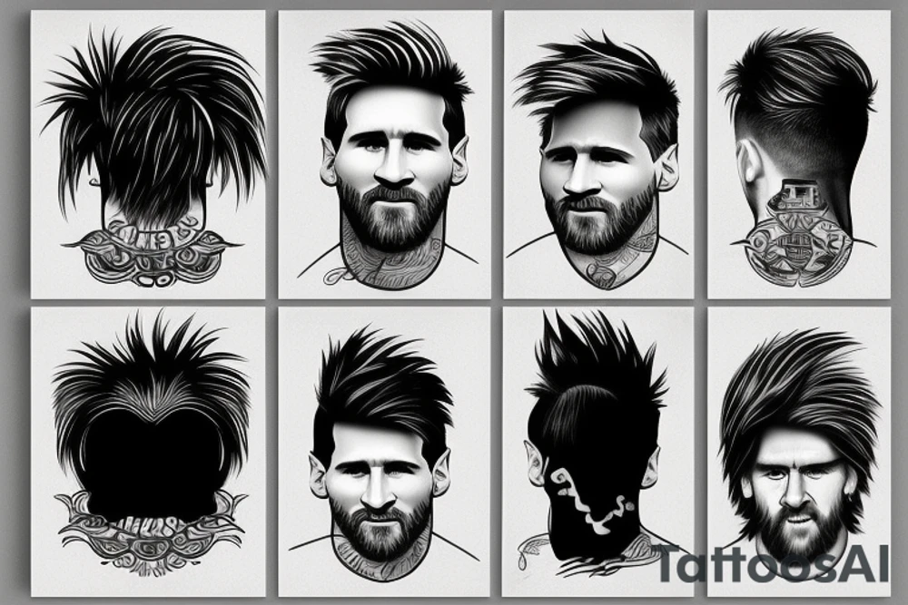 Lionel messi hair tattoo idea