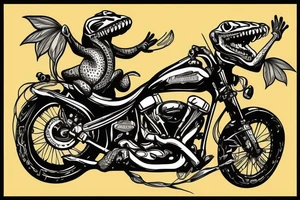 A biker Gecko on a Harley Davidson tattoo idea