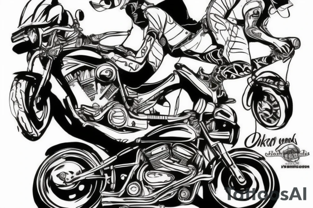 A biker Gecko on a Harley Davidson tattoo idea