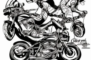 A biker Gecko on a Harley Davidson tattoo idea