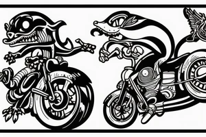 A biker Gecko on a Harley Davidson tattoo idea