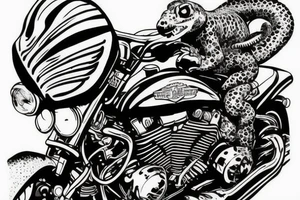 A biker Gecko on a Harley Davidson tattoo idea