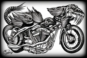 A biker Gecko on a Harley Davidson tattoo idea