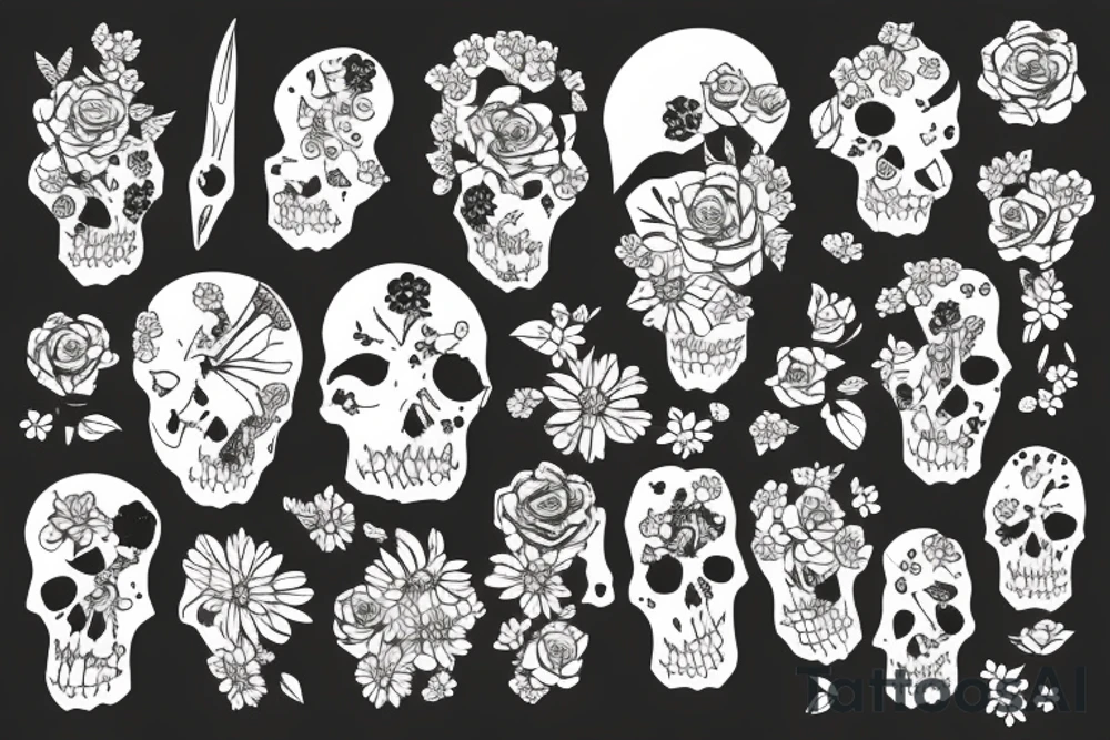flowers after a bloody battle tattoo idea