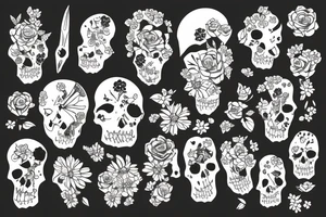 flowers after a bloody battle tattoo idea
