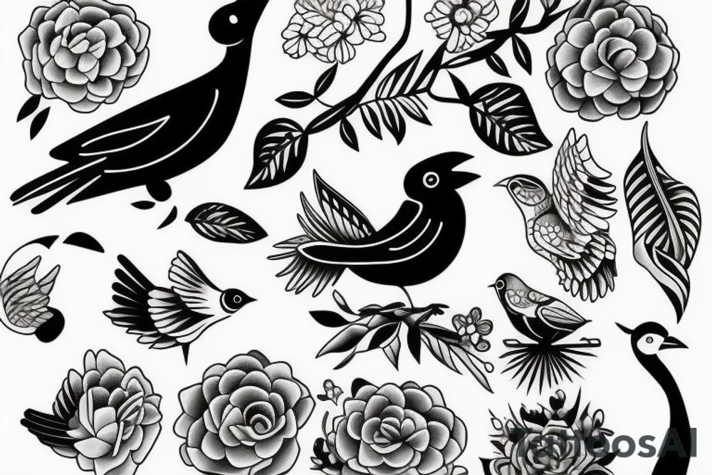 2 birds representing my grandmothers! Simplistic tattoo idea