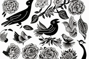 2 birds representing my grandmothers! Simplistic tattoo idea
