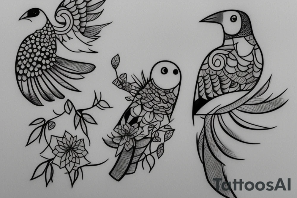 2 birds representing my grandmothers! Simplistic tattoo idea