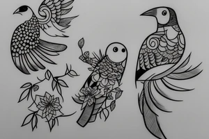 2 birds representing my grandmothers! Simplistic tattoo idea