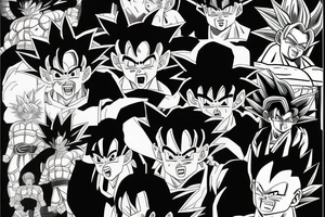 Goku with anime background tattoo idea