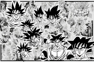 Goku with rose background tattoo idea