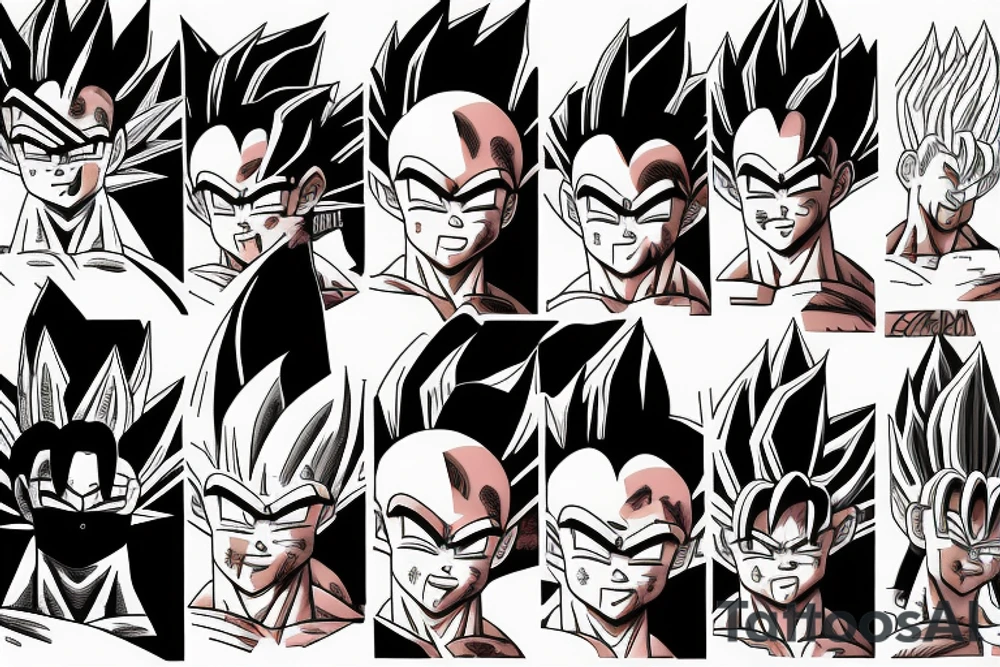 Goku with rose background tattoo idea