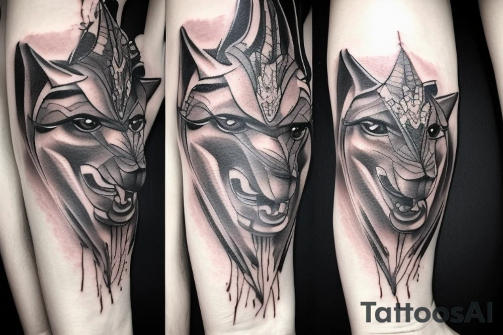 Anubis v flames tattoo idea