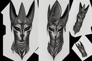 Anubis with flames tattoo idea