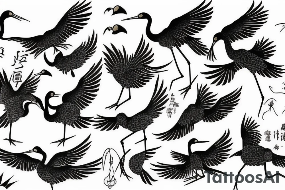 Japanese crane tattoo idea