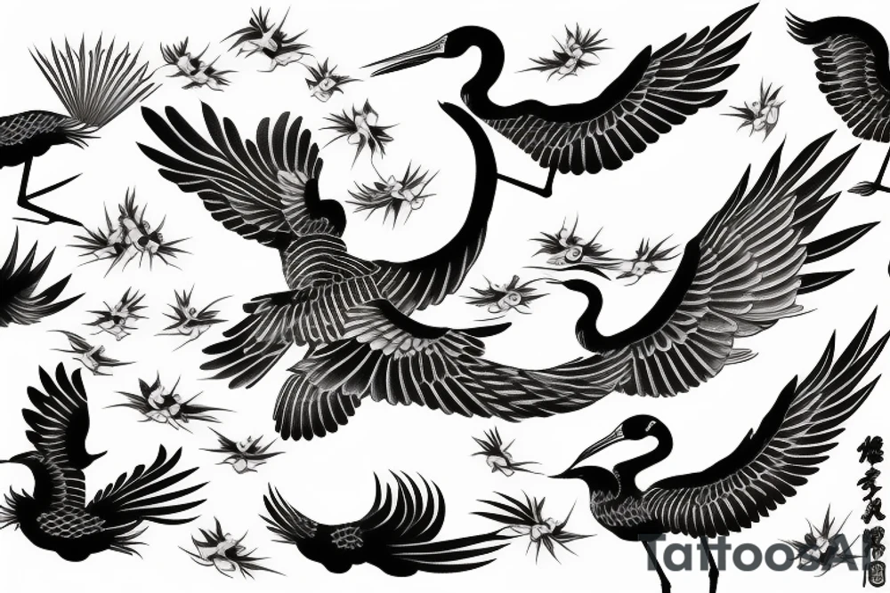 Japanese crane tattoo idea