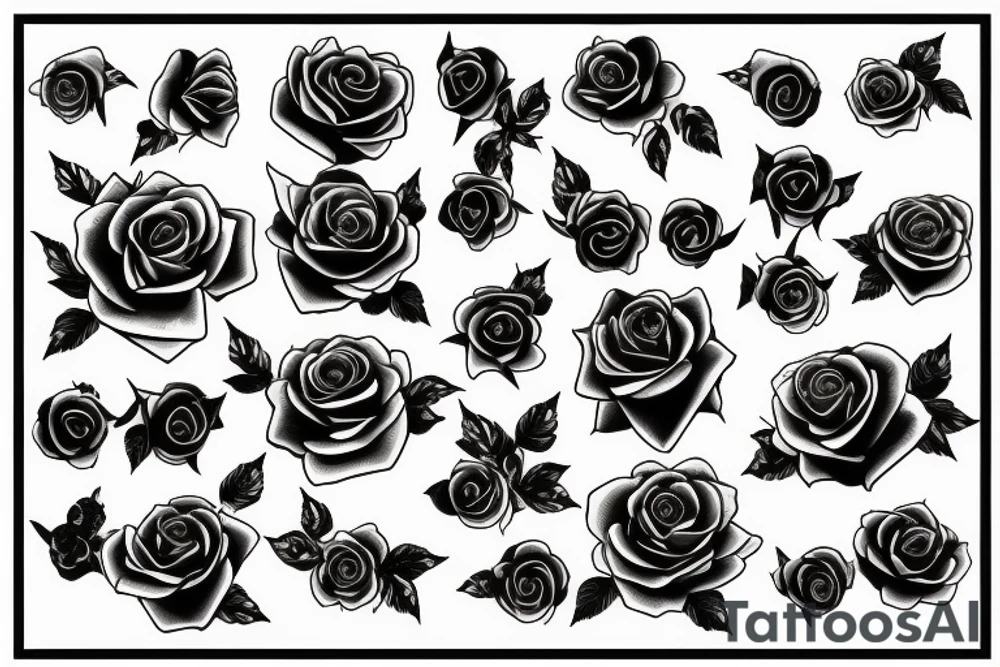 Trans sign wrapped in black roses tattoo idea